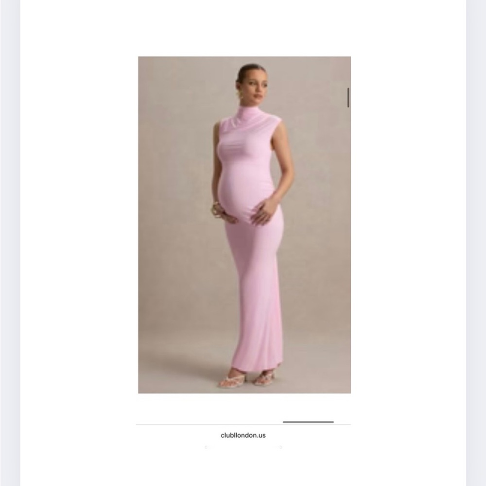 Club L London Light Pink Maxi Maternity Dress